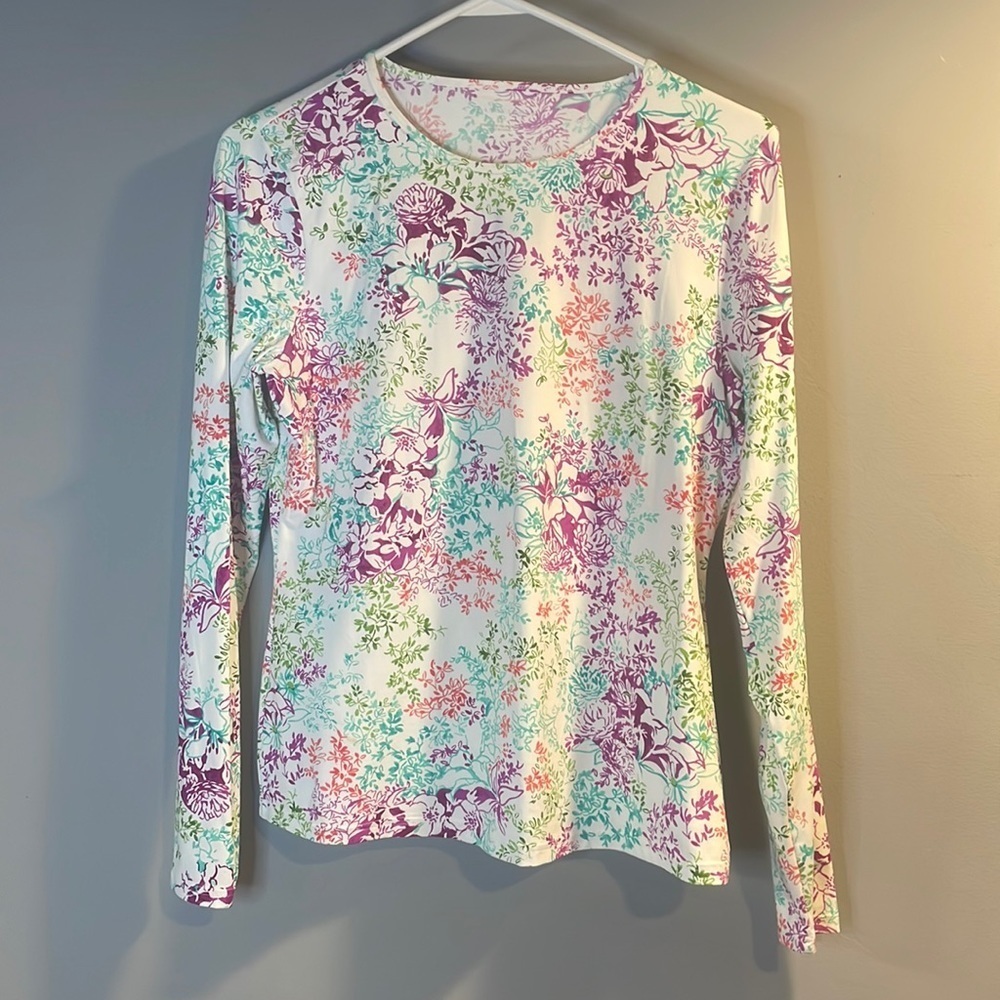 Floral activewear long sleeve top